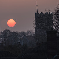 Buy canvas prints of Sunsets Next to Thorpe Le Soken Church by matthew  mallett