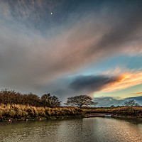 Buy canvas prints of Moon And Storm Over Essex Backwaters by matthew  mallett