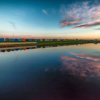 Buy canvas prints of Sunset At Dovercourt Boating Lake in Essex by matthew  mallett
