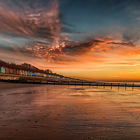 Buy canvas prints of Red Sky Morning At Frinton On Sea by matthew  mallett