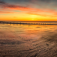 Buy canvas prints of Panoramic Sunrise Frinton Beach  by matthew  mallett