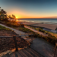 Buy canvas prints of Connaught Avenue Steps Sunrise In Frinton by matthew  mallett