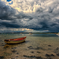 Buy canvas prints of Showery Weather Over Wrabness Beach by matthew  mallett