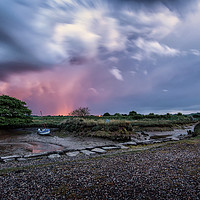 Buy canvas prints of Red Sky Storm Over Thorpe Le Soken by matthew  mallett