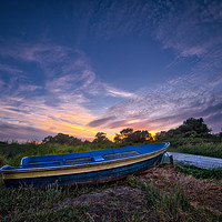 Buy canvas prints of June Sunset Over Essex Backwaters by matthew  mallett