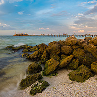 Buy canvas prints of Waiting For Sunset City Pier Anna Maria Island by matthew  mallett