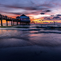 Buy canvas prints of Sunset At Clearwater Beach Pier 60 by matthew  mallett