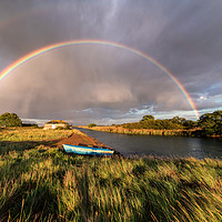 Buy canvas prints of September Rainbow Over Beaumont Essex by matthew  mallett