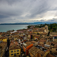 Buy canvas prints of Sirmione Italy Rooftop View by matthew  mallett