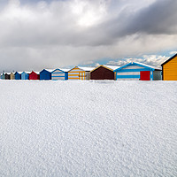 Buy canvas prints of Snow In A Row At Harwich by matthew  mallett