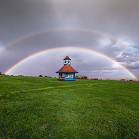 Buy canvas prints of Double Rainbow Over Frinton On Sea by matthew  mallett