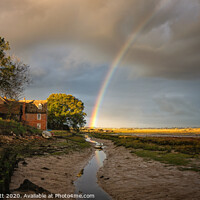 Buy canvas prints of Sunrise Rainbow Over Landemere Quay  by matthew  mallett