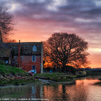 Buy canvas prints of January 2021 Sunset Over Landermere Quay by matthew  mallett