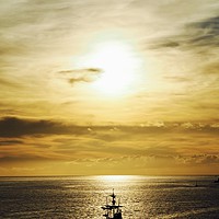 Buy canvas prints of Sunset at sea           by Andrew Warhurst
