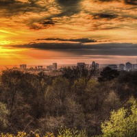 Buy canvas prints of Sunset over Croydonia by Mark Ashley
