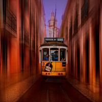 Buy canvas prints of Tram Number 28 in Lisbon  by Inca Kala