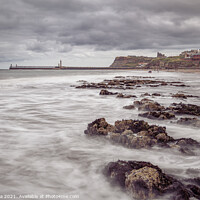 Buy canvas prints of Along the Beach Towards Whitby Harbour  by Inca Kala