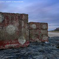 Buy canvas prints of Bamburgh Castle and the Tank Defence Dice  by Inca Kala