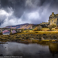 Buy canvas prints of The Brooding Eilean Donan Castle  by Inca Kala