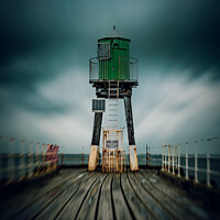 Buy canvas prints of Whitby West Pier Harbor Light by Inca Kala