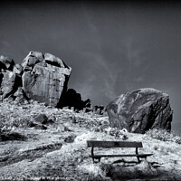 Buy canvas prints of The Bench Below the Cow and Calf Rocks  by Inca Kala