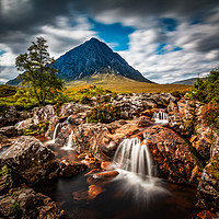 Buy canvas prints of The Waterfall at Buachaille Etive Mor by Inca Kala