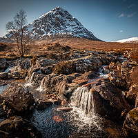 Buy canvas prints of The Buchaille Etive Mor and Waterfalls by Inca Kala