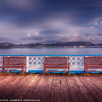 Buy canvas prints of Three Benches on Llandudno Pier by Inca Kala