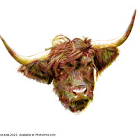 Buy canvas prints of The Colourful Highland Cow by Inca Kala