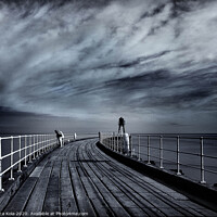 Buy canvas prints of Looking Out To Sea on Whitby Pier by Inca Kala