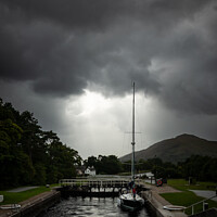 Buy canvas prints of Boat in the Scottish Highlands Canal  by Inca Kala