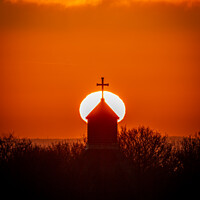Buy canvas prints of Sunrise Over The Church Spire by Inca Kala