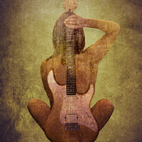 Buy canvas prints of Harmony With Her Guitar by Inca Kala
