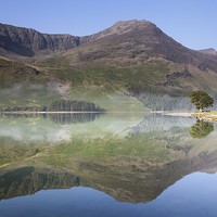 Buy canvas prints of Buttermere Mist Reflections by Andy Redhead