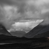 Buy canvas prints of Three Sisters, a car and a motorbike by Andy Redhead