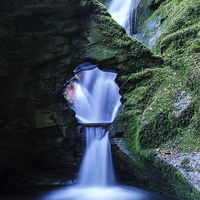 Buy canvas prints of St Nectans Glen Waterfall, Cornwall by Andy Redhead