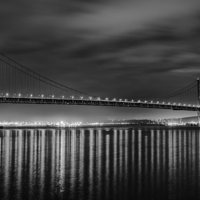 Buy canvas prints of Forth Road Bridge - Black and White by Andy Redhead