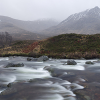 Buy canvas prints of  Glencoe Moody Mountains by Andy Redhead