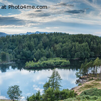 Buy canvas prints of Tarn Hows Panoramic Sunset by Robert Maddocks
