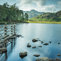 Buy canvas prints of Blea Tarn with Langdale Pike in background by Robert Maddocks