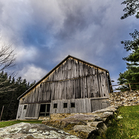 Buy canvas prints of The Barn Falling Waters by Lou Divers