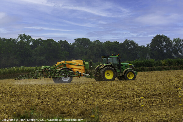 Crop Spraying fields in Hampshire Picture Board by Mark Draper