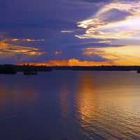 Buy canvas prints of  Sunset at Lake Martin Alabama by Mark Draper