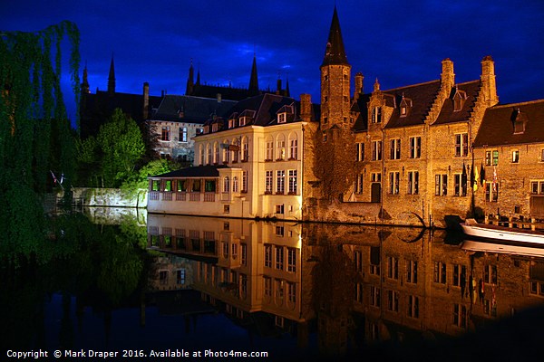 Reflections of Bruges Picture Board by Mark Draper