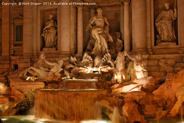 Trevi Fountain at Night Picture Board by Mark Draper