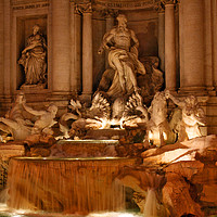 Buy canvas prints of Trevi Fountain at Night by Mark Draper