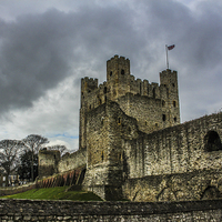 Buy canvas prints of Storms coming at Rochester Castle by Stewart Nicolaou