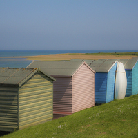 Buy canvas prints of Beach Huts at Herne Bay by Stewart Nicolaou