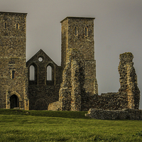Buy canvas prints of Reculver Towers by Stewart Nicolaou