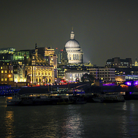 Buy canvas prints of  London St Paul's Cathedral By Night by Stewart Nicolaou